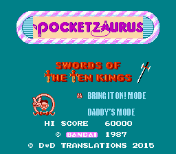 Pocket Zaurus - Swords of the Ten Kings (English Translation) Title Screen
